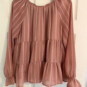 ANDREE BY UNIT Blush Pink Tiered Peasant Tunic